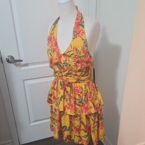 BCX Yellow Dress with Red and Green Accents